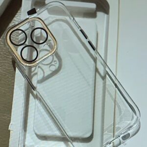 Transparent Phone Case with Gold Trim